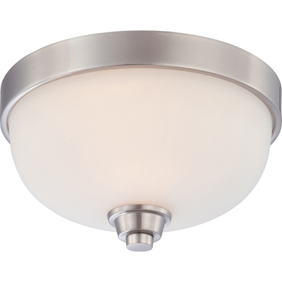 Nuvo Lighting 60/4191  Helium - 1 Light Flush Dome Fixture with Satin White Glass in Brushed Nickel Finish